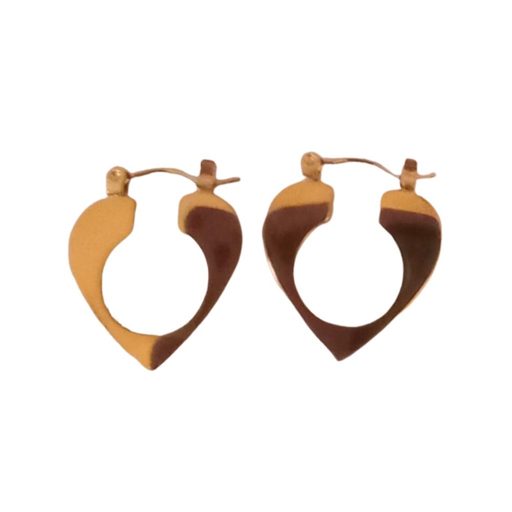 Gold Tone Heart  Earrings